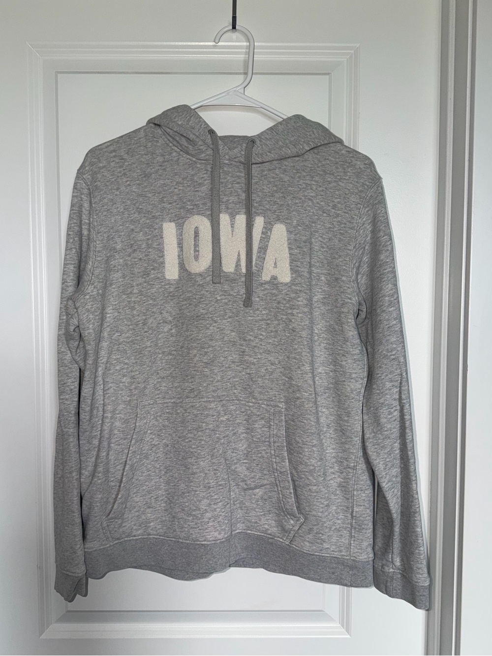 Nike Gray Hooded Sweatshirt with White IOWA Chest Print